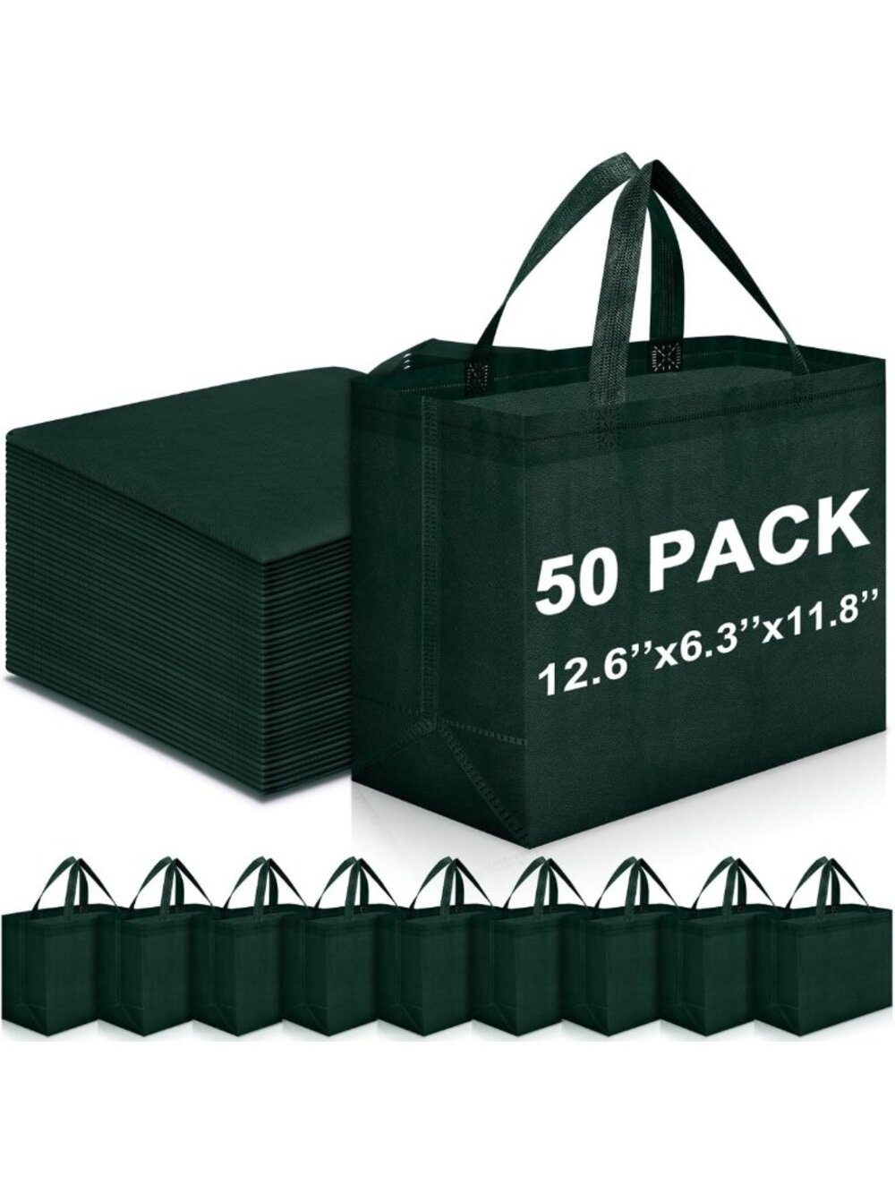 Eco-Friendly Reusable Grocery Bags with Handles - Durable Non-Woven Tote Bags
